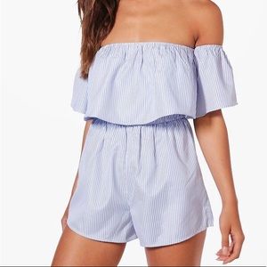 Summer Frill Sleeve Off Shoulder Playsuit